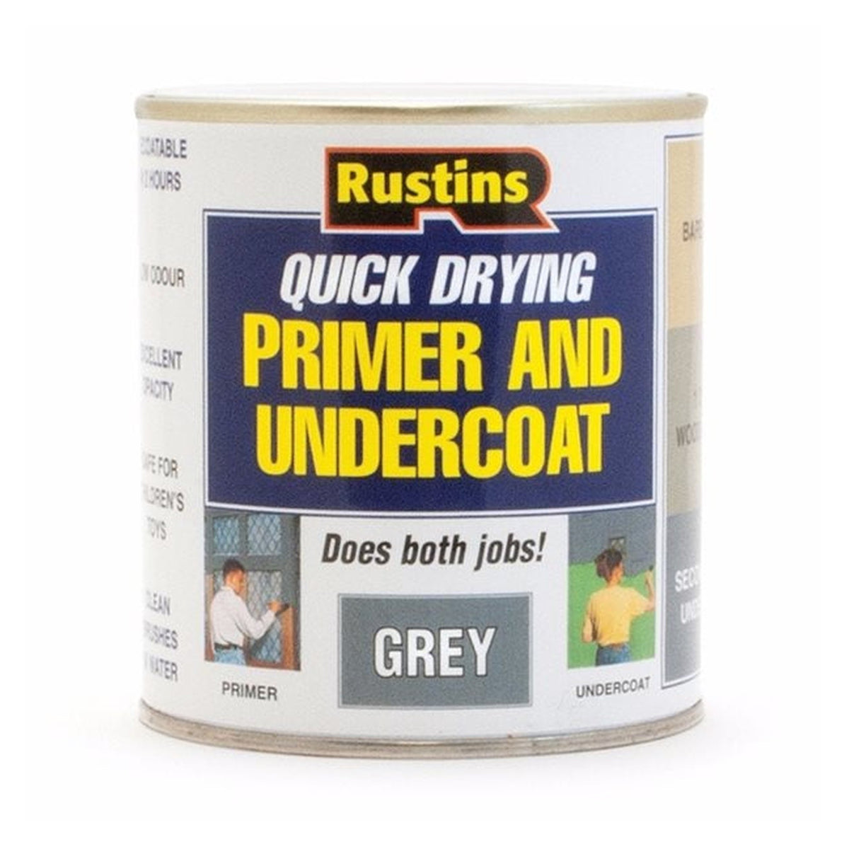 Rustins Quick Dry Primer and Undercoat Grey 500ml tin