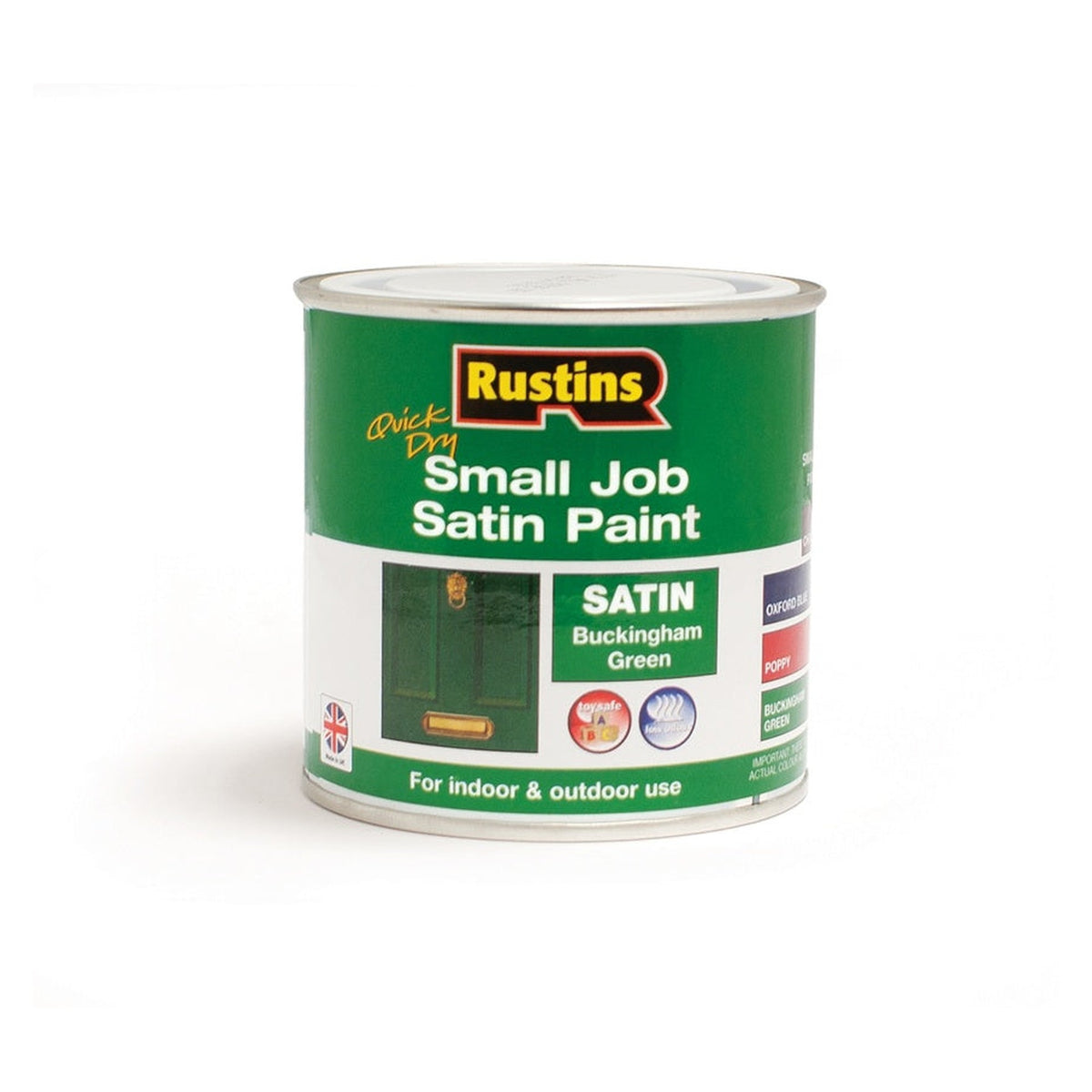 Rustins Quick Dry Small Job Satin Buckingham Green 250ml tin