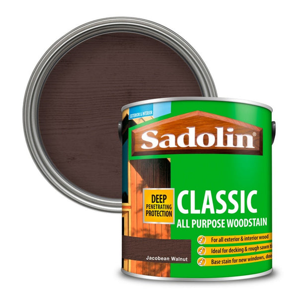 Sadolin Classic Wood Protection 2.5L tin in Jacobean Walnut