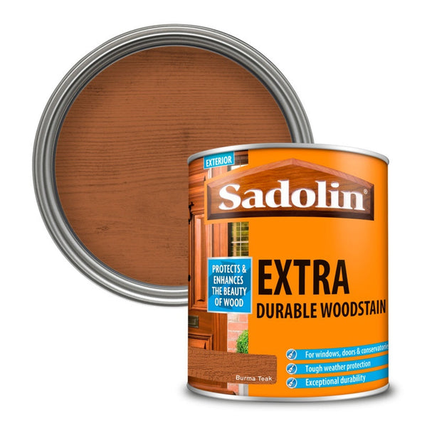 Sadolin Extra Durable Woodstain 1L tin in Burma Teak