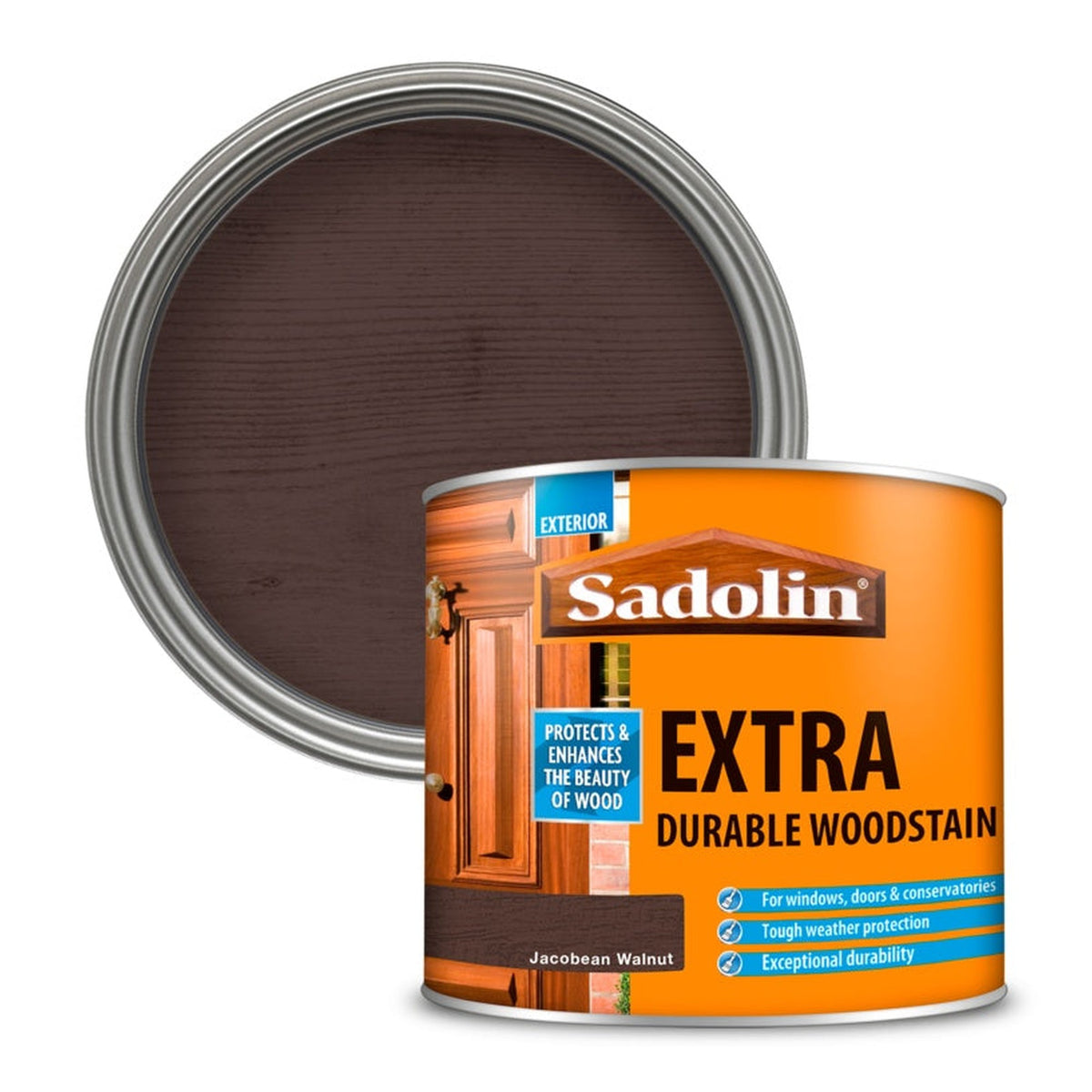 Sadolin Extra Durable Woodstain 500ml in Jacobean Walnut