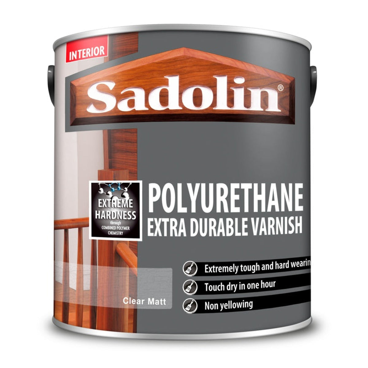 Sadolin Polyurethane Extra Durable Varnish clear matt 2.5L tin