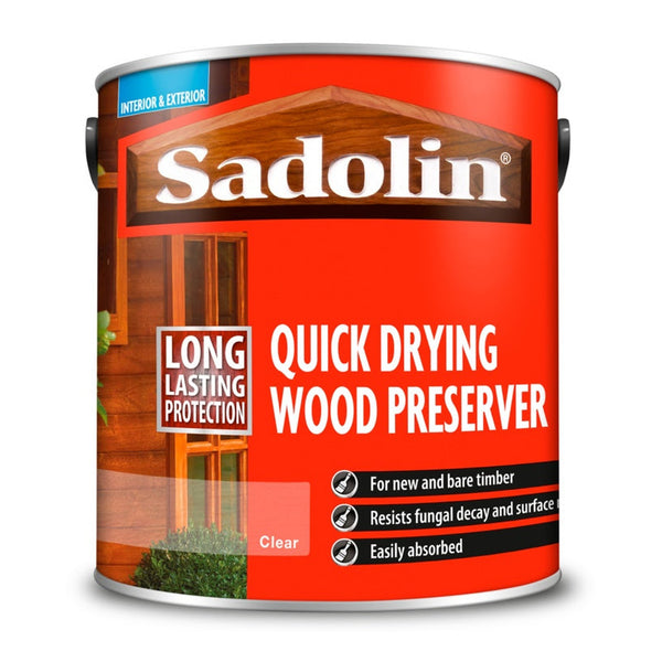 Sadolin Quick Drying Wood Preserver Clear 2.5L tin