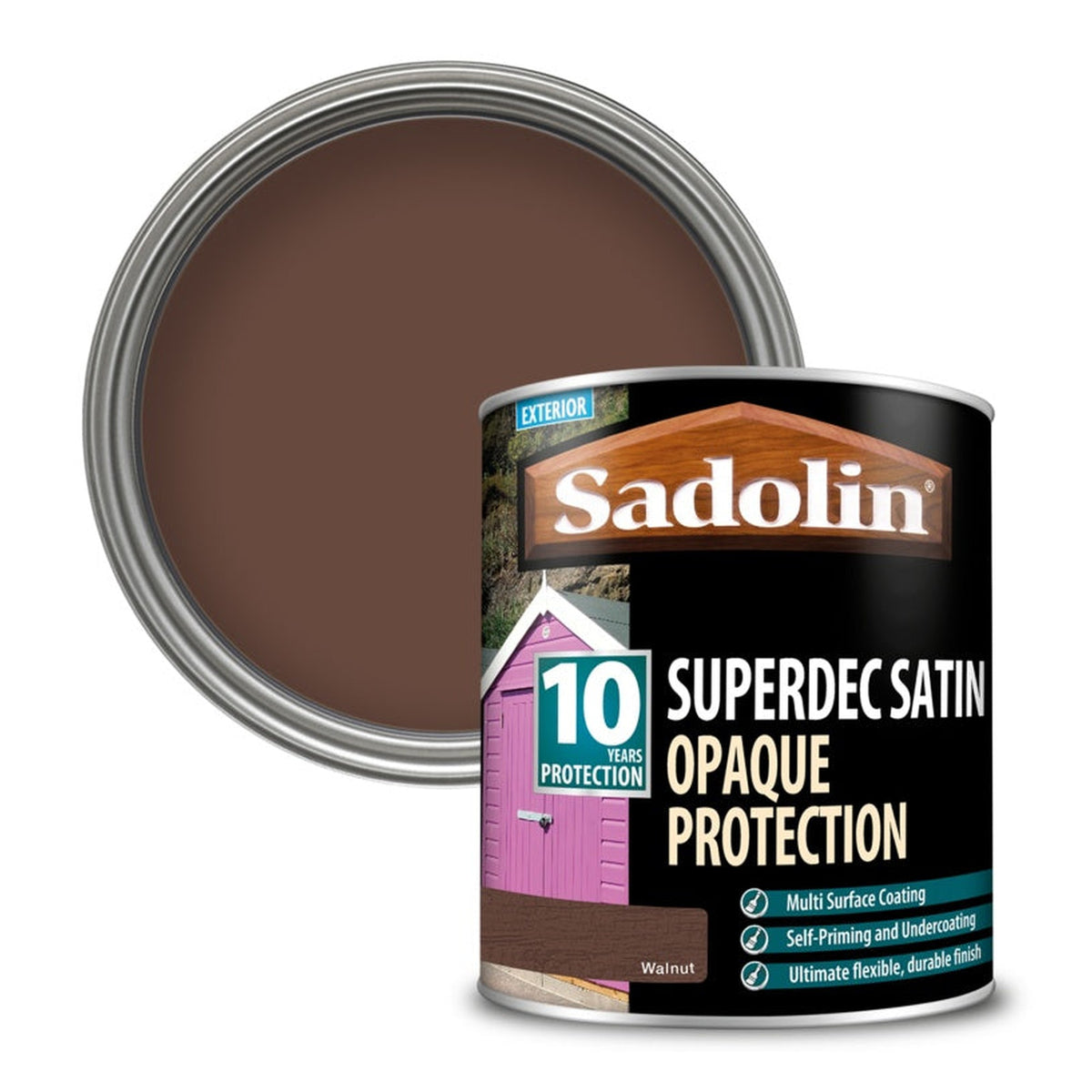 Sadolin Superdec Satin 1L tin in Walnut