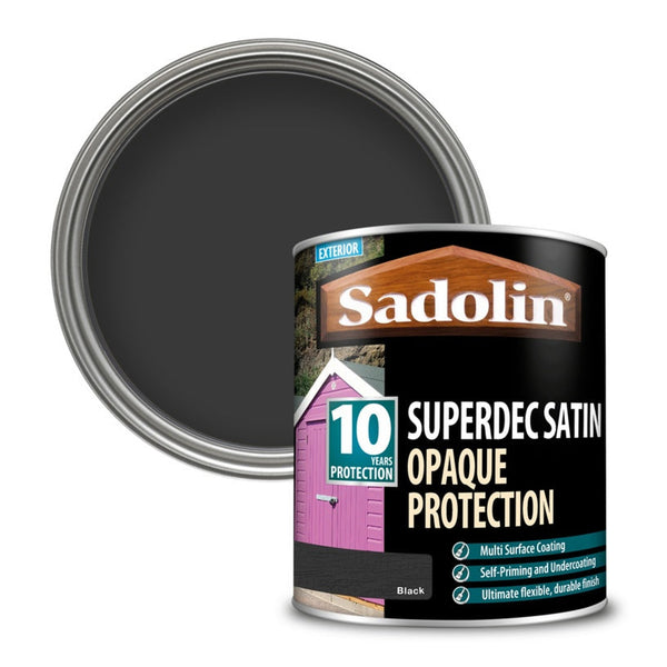 Sadolin Superdec Satin Black 1L tin