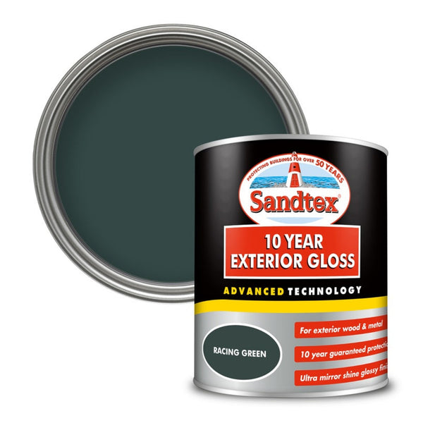 Sandtex 10 Year Exterior Gloss 750ml tin in Racing Green