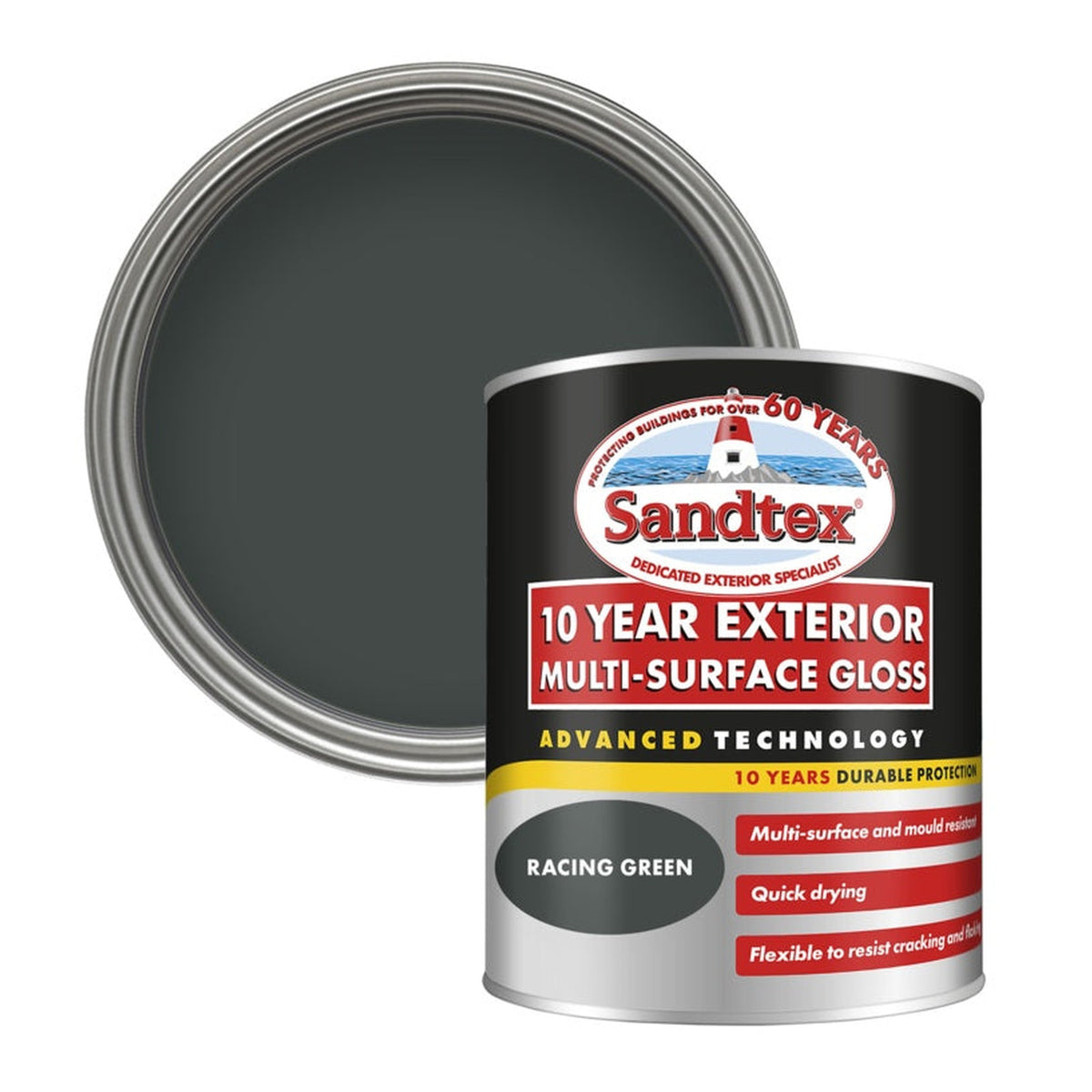 Sandtex 10 Year Exterior Multi Surface Gloss 750ml in Racing Green