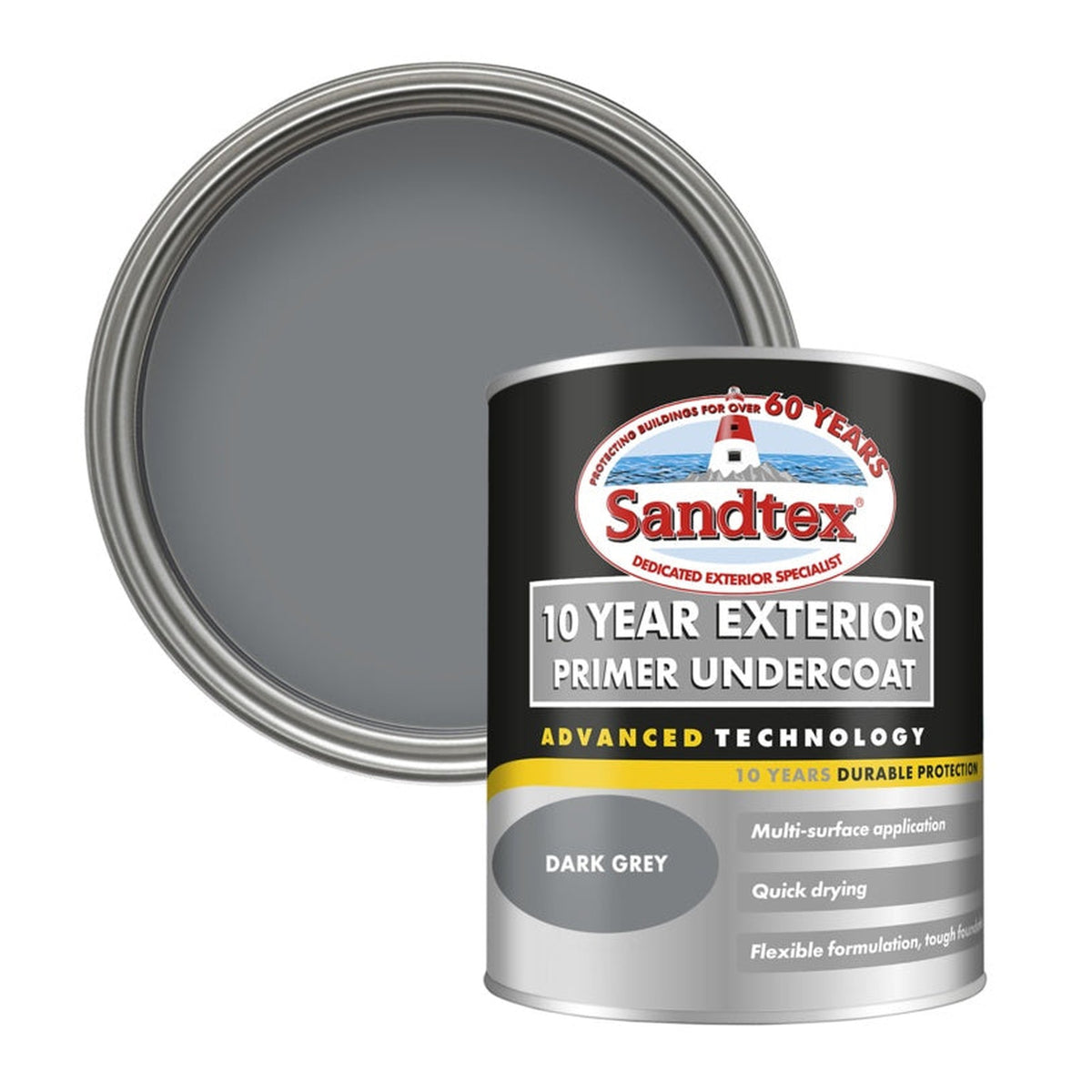 Sandtex 10 Year Exterior Primer Undercoat 750ml in Dark Grey
