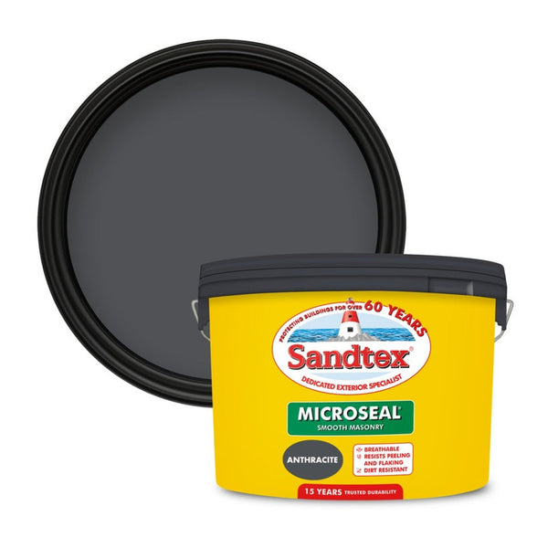 Sandtex Smooth Masonry Paint 10L in Anthracite