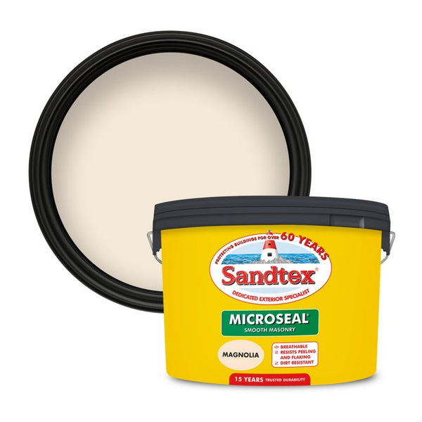 Sandtex Smooth Masonry Paint 10L tin in Magnolia