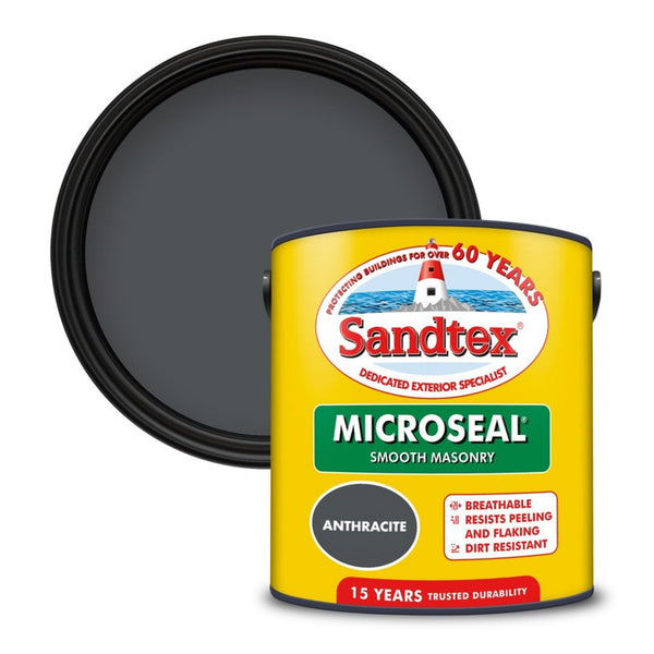 Sandtex Smooth Masonry Paint Anthracite 2.5L tin
