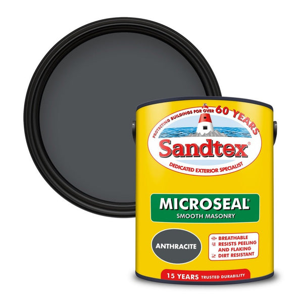Sandtex smooth masonry paint 5L in Anthracite