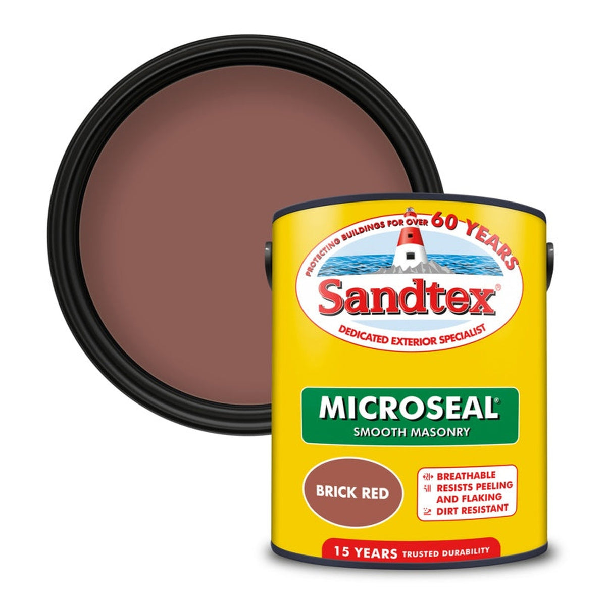 Sandtex Smooth Masonry Paint 5L in Brick Red