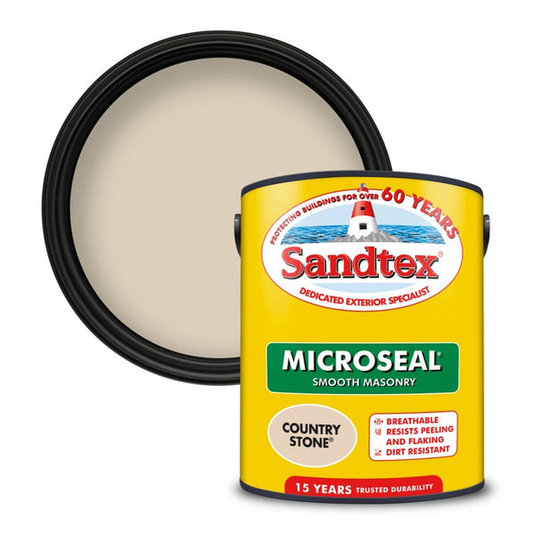 Sandtex Smooth Masonry Paint 5L tin in Country Stone