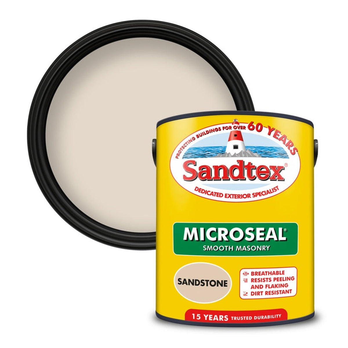 Sandtex Smooth Masonry Paint 5L tin in Sandstone