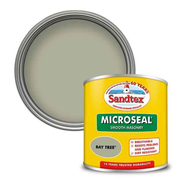 Sandtex Smooth Masonry Paint 150ml tester pot in Bay Tree