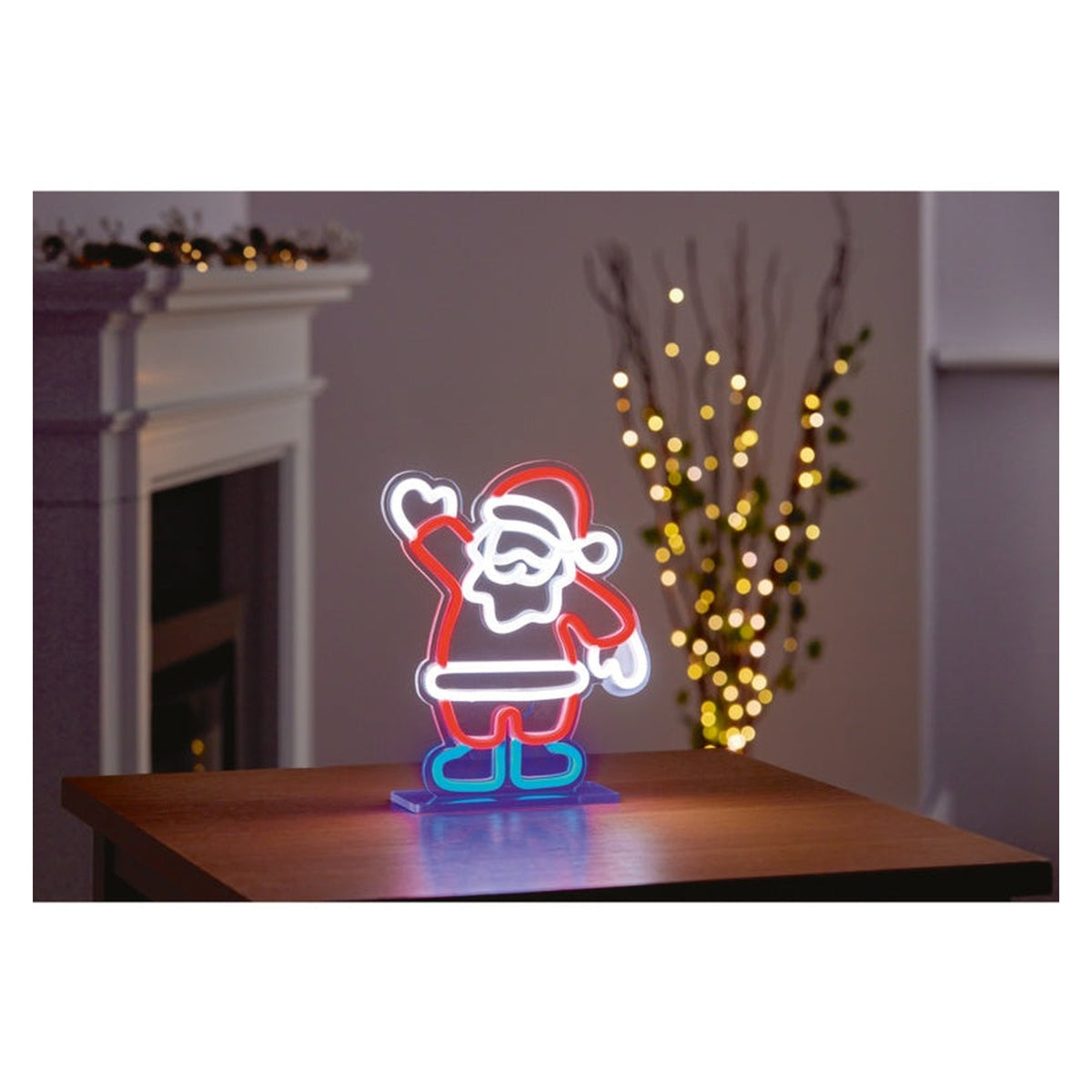 Santa Design Table Top Lit Neon Sign - 25cm, view 2