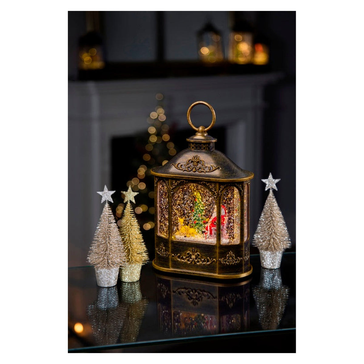 Santa Tree Water Spinner Lantern Warm White LEDs - 21.3cm, view 2