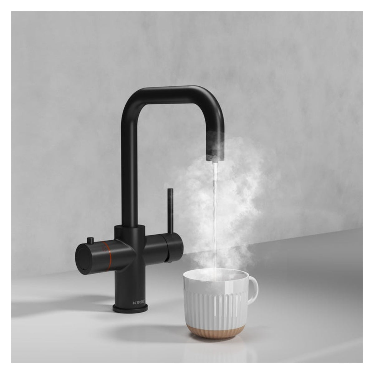 Scudo 3 in 1 boiling water tap with D spout in black
