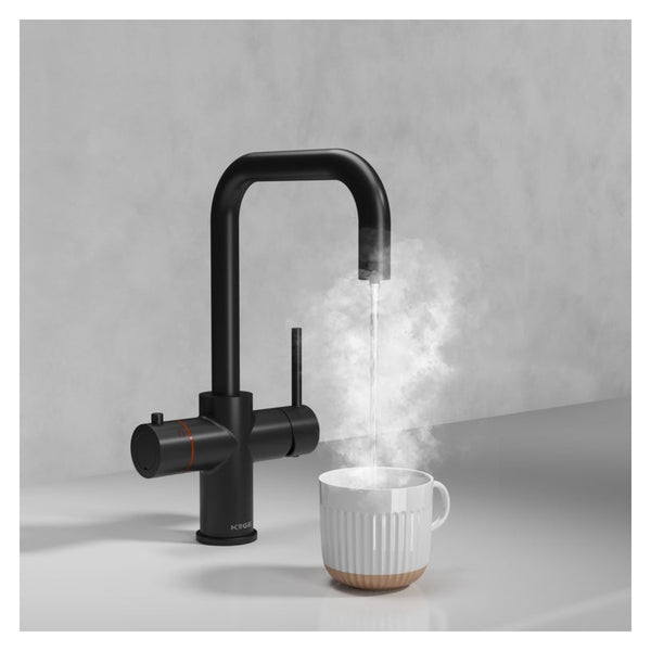 Scudo 3 in 1 boiling water tap with D spout in black