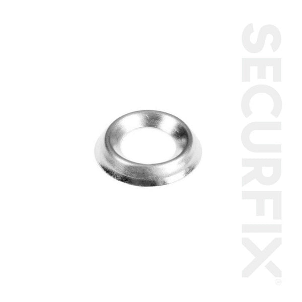 Pack of 200 Securfix No.8 brass plated cup washers