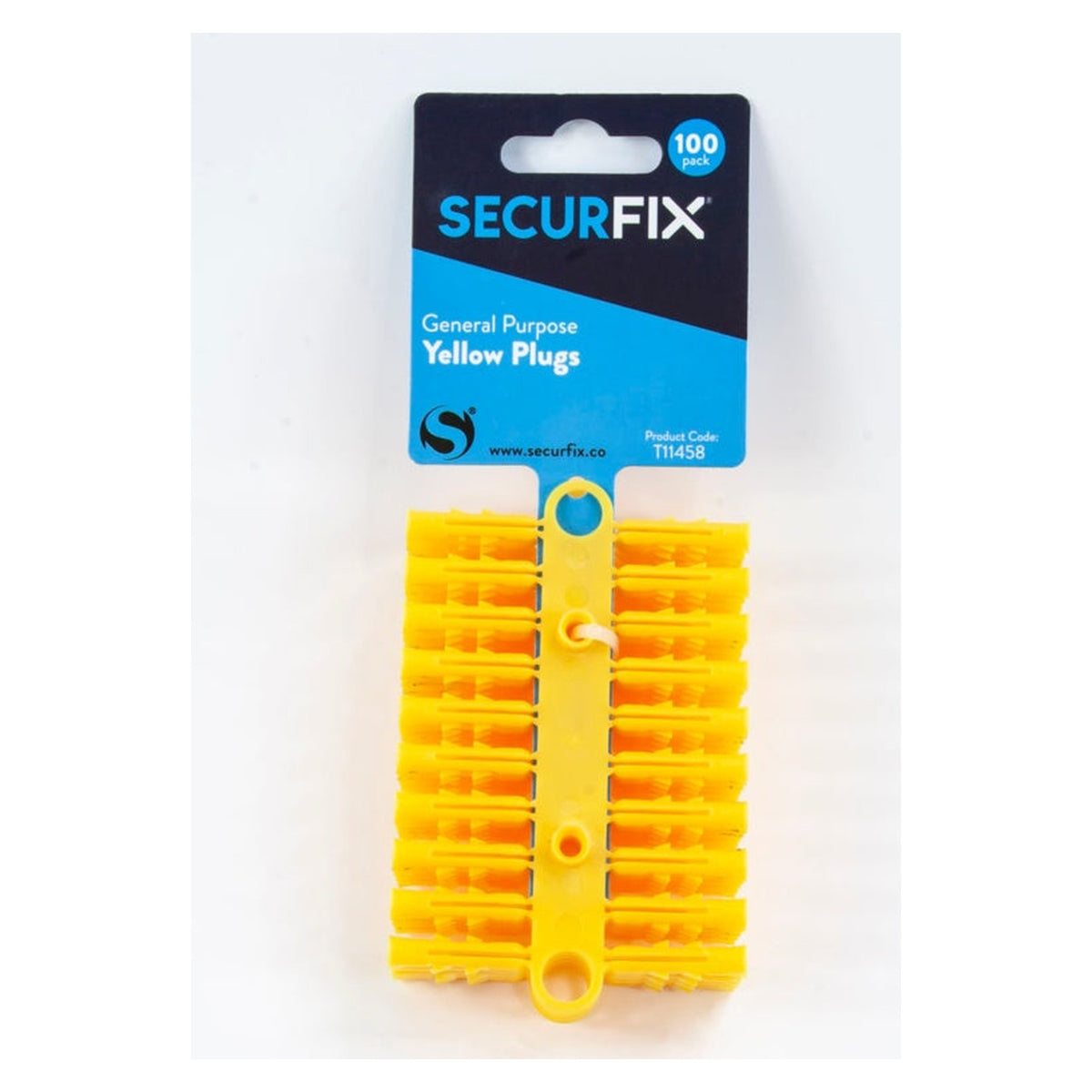 Pack of 100 Securfix yellow general purpose wall plugs, view 2