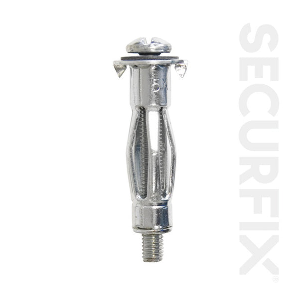 Pack of 5 Securfix M4 x 40mm heavy duty hollow wall anchors
