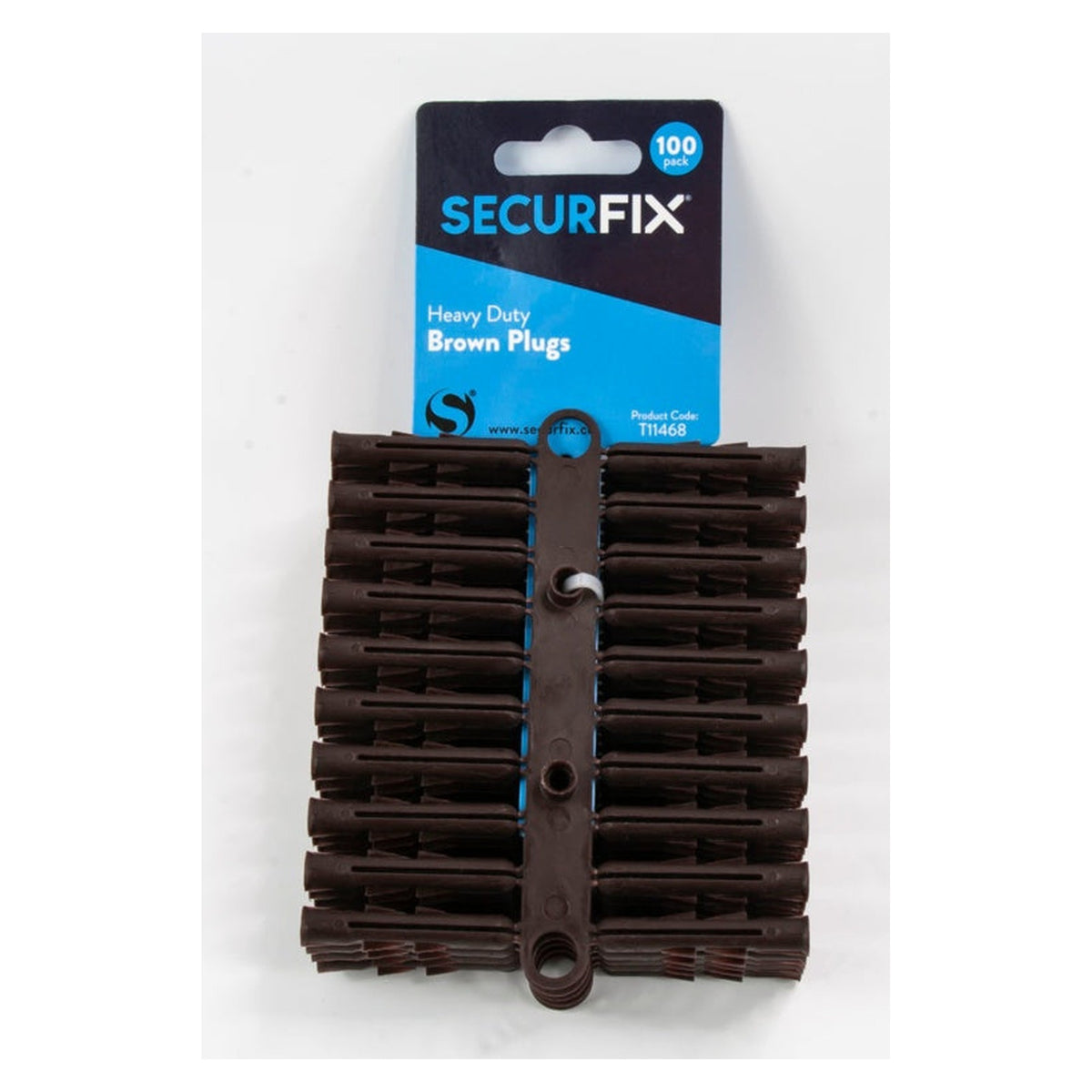 Pack of 100 Securfix heavy duty brown wall plugs, view 2