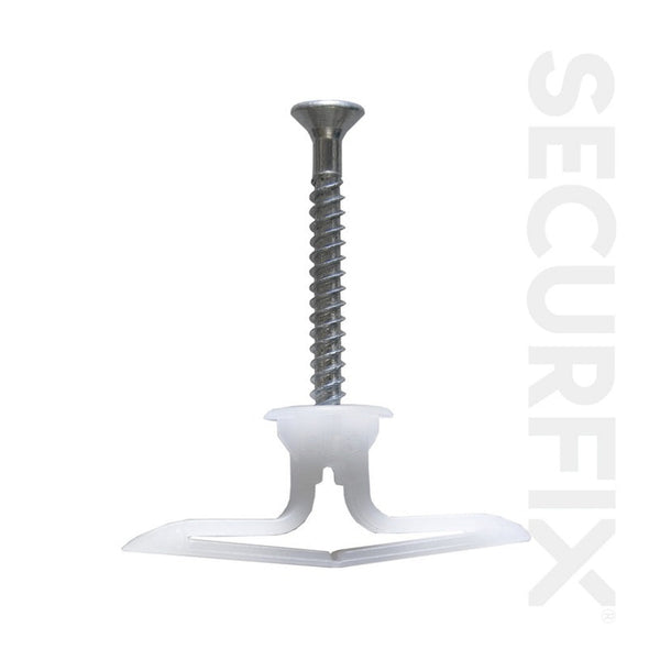 Securfix medium duty plasterboard plugs with screws, pack of 10