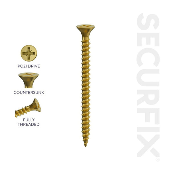 Securfix multi-purpose screws 6.0 x 50mm, pack of 100