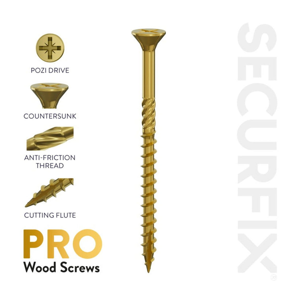 Pack of 320 Securfix Pro wood screws 5.0 x 100mm