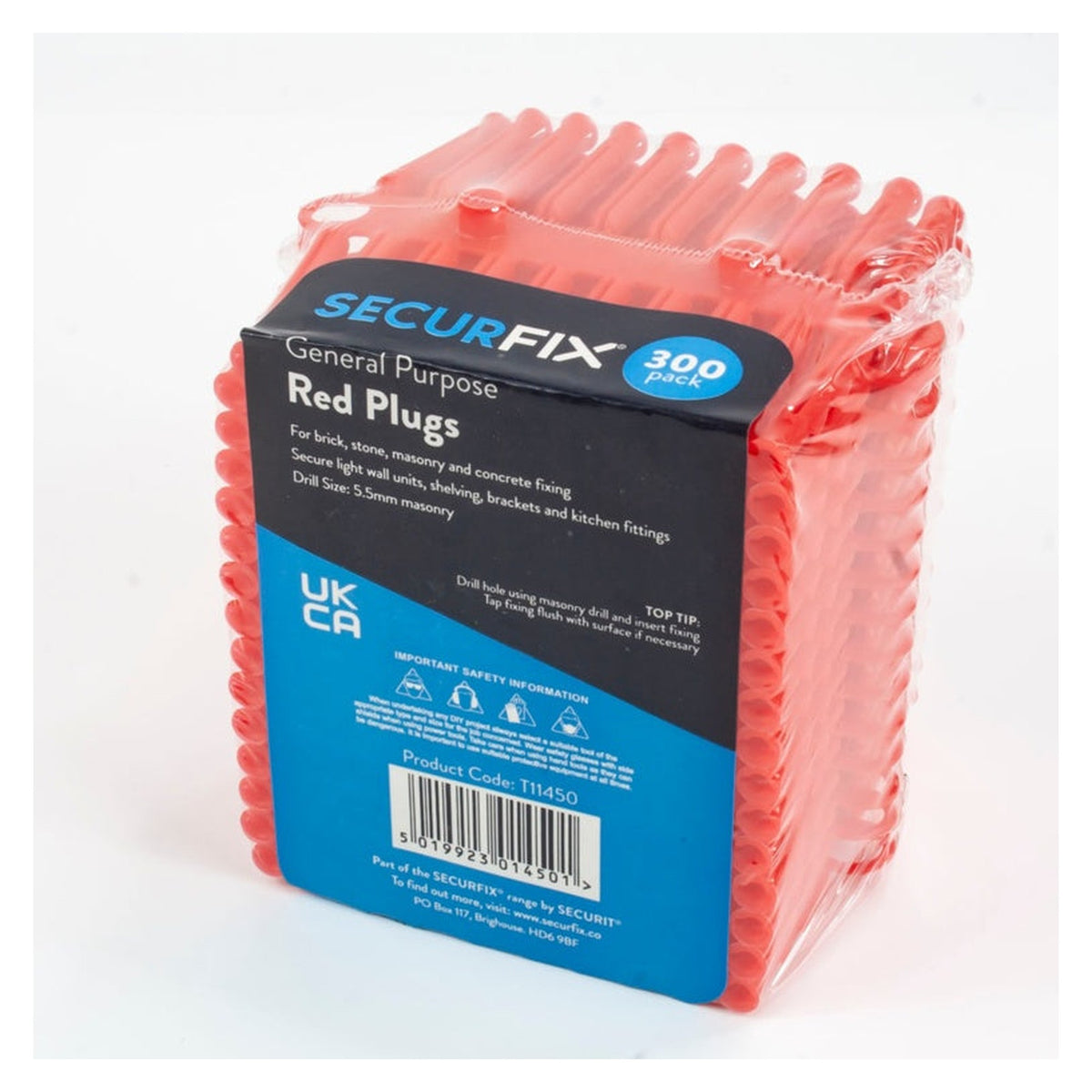 Securfix red standard wall plugs pack of 300, view 2