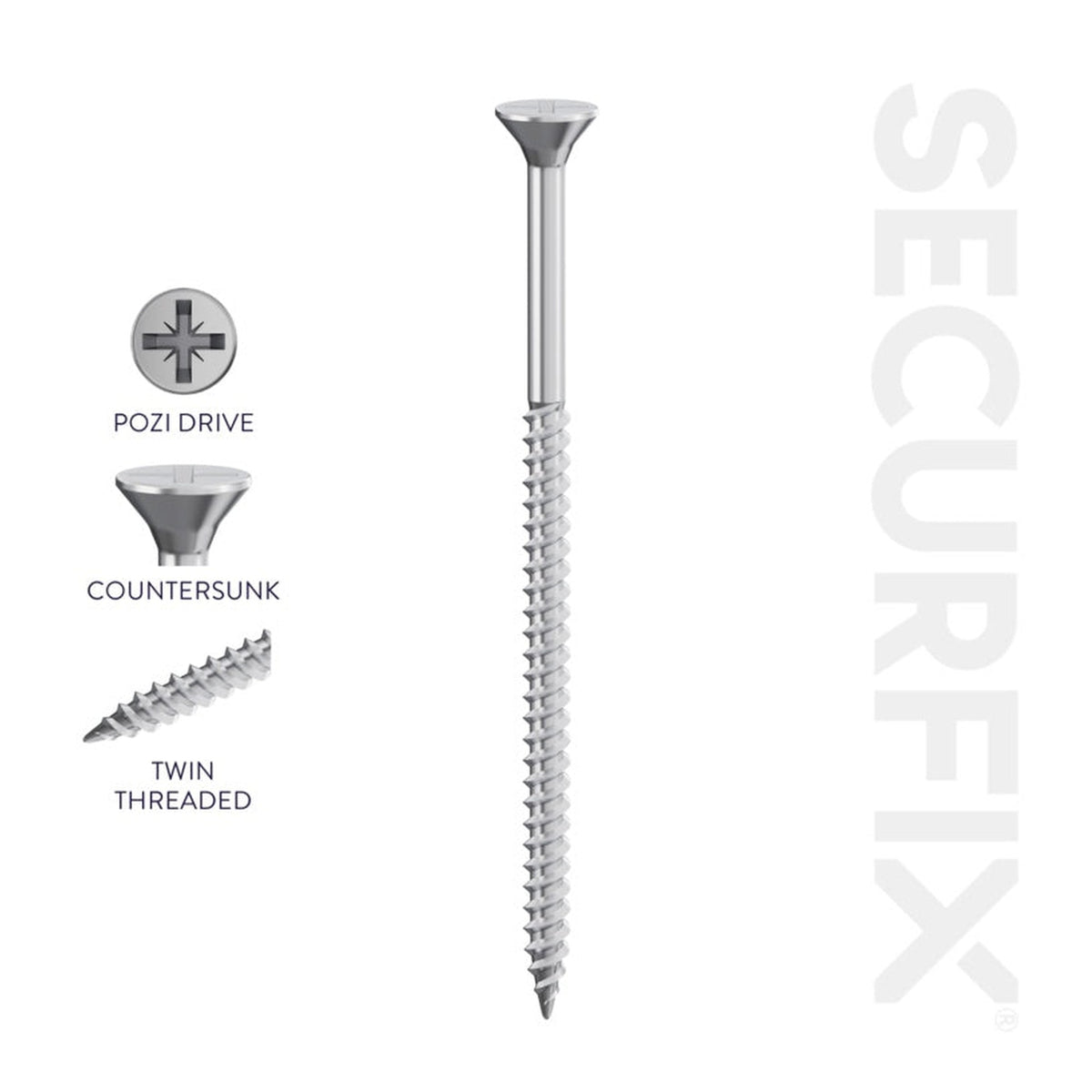 Securfix twin thread screws 4.0 x 12mm pack of 200