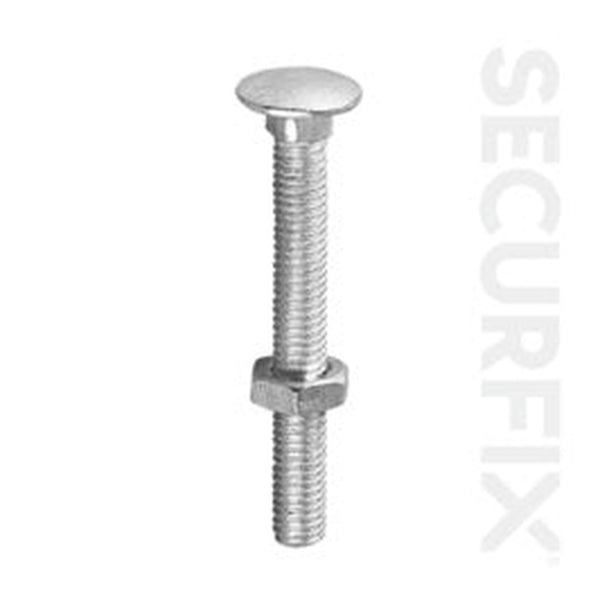 Securfix zinc plated M10 x 180mm carriage bolts