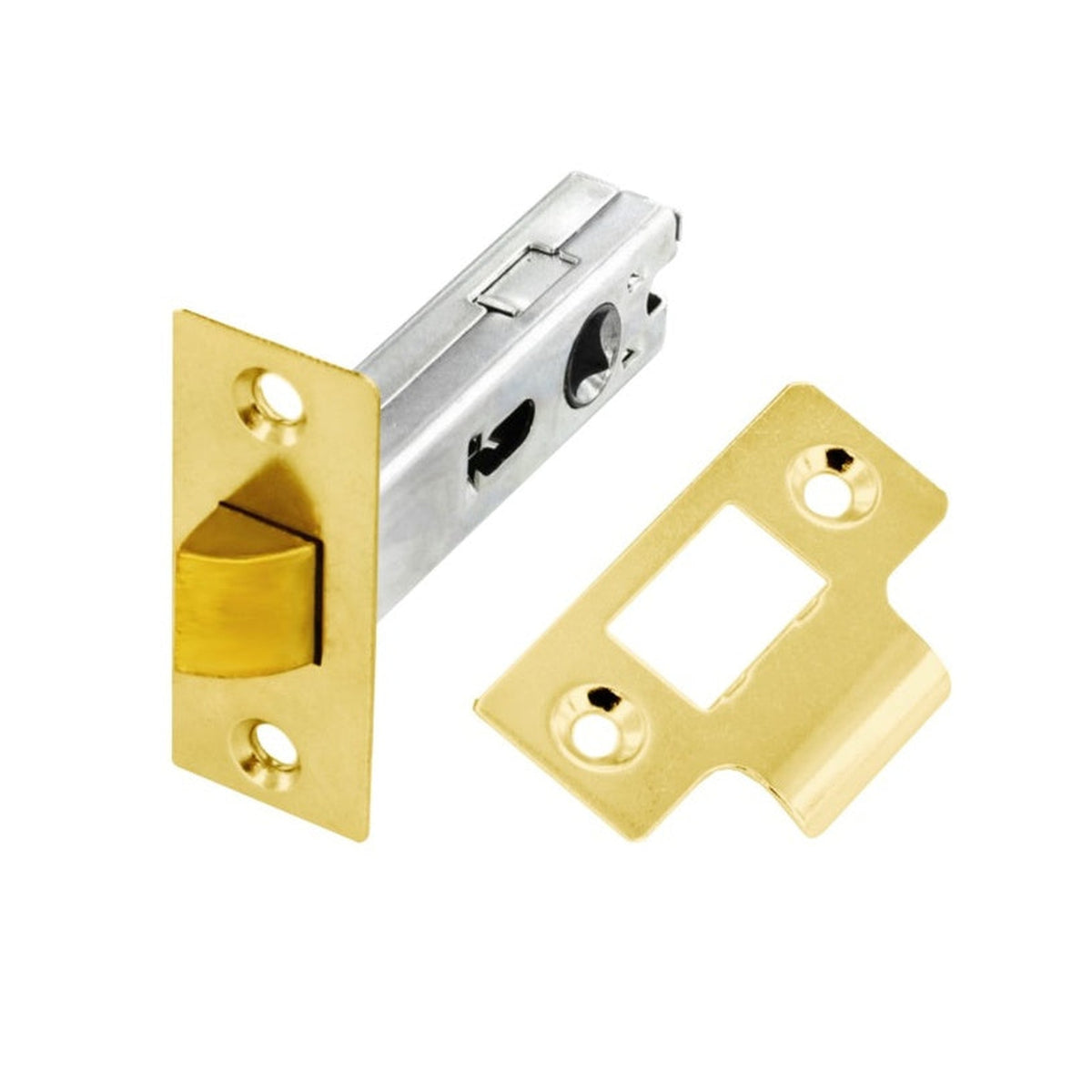 Securit 75mm bolt-through mortice latch in electro brass