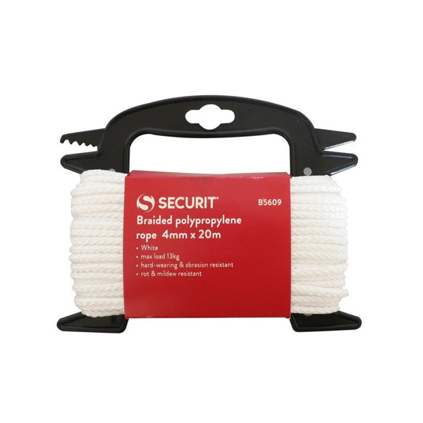 Securit white 4mm braided polypropylene rope 20m