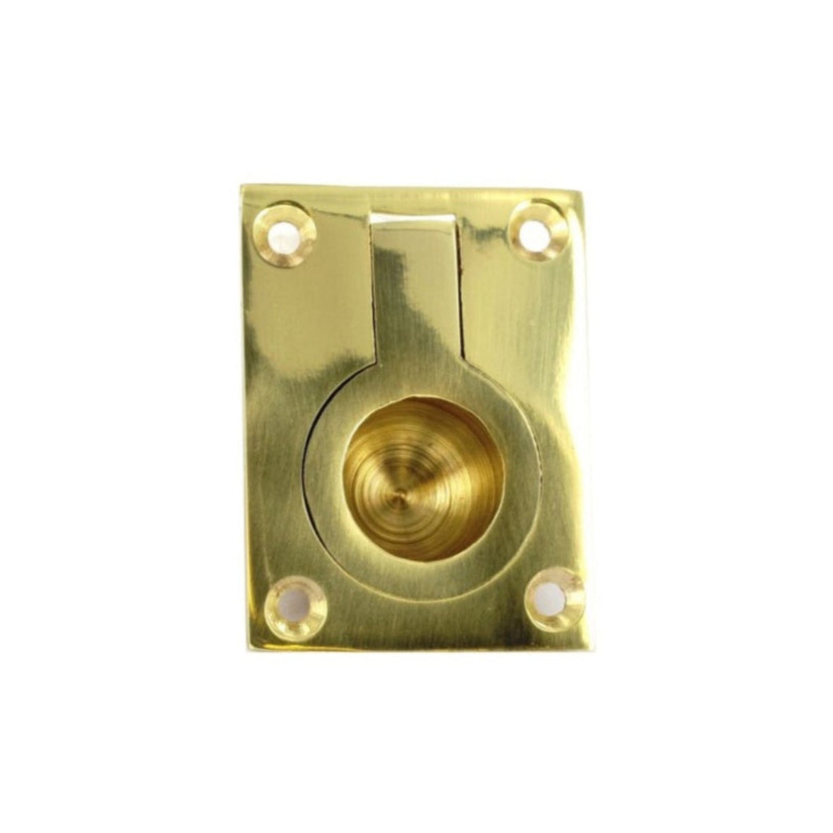 Securit 50mm brass flush ring handle