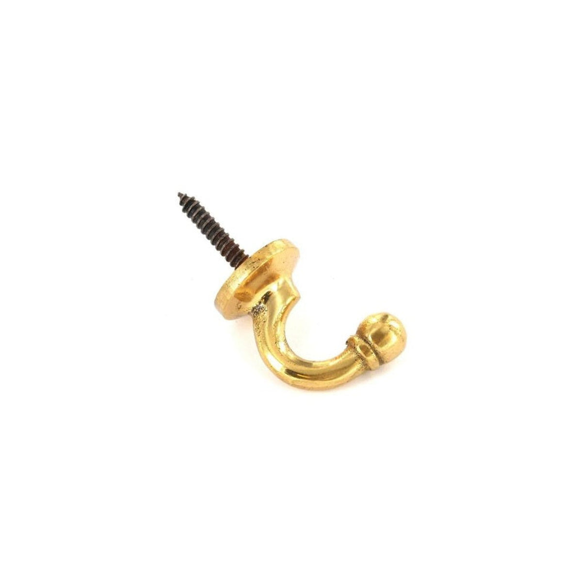 Securit large brass ball end tieback hooks, pair