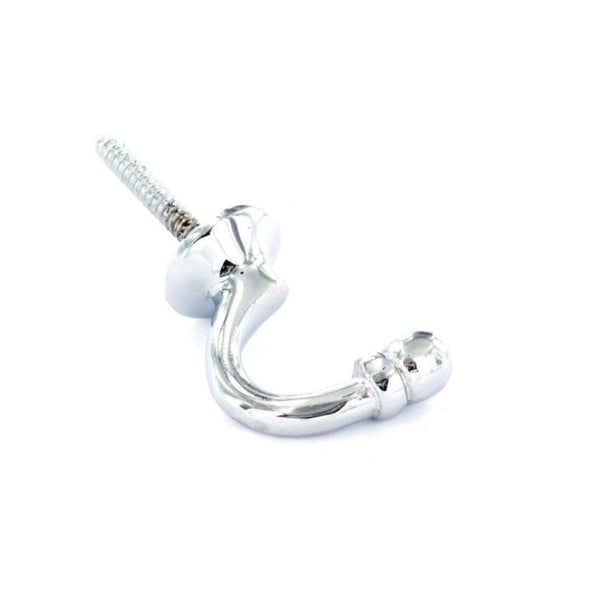 Securit 40mm chrome ball end hooks, pair