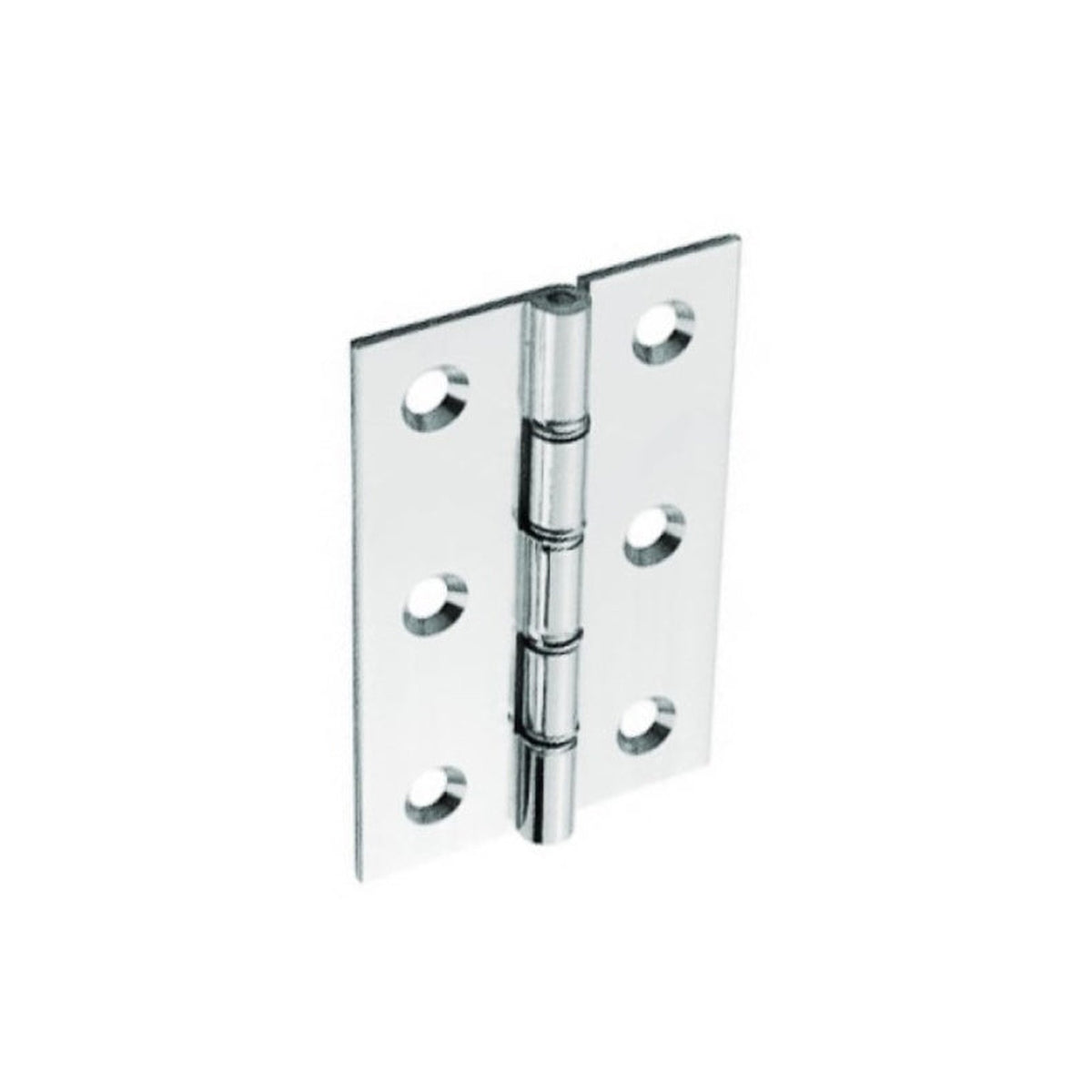 Securit 75mm chrome plated brass hinges, one pair