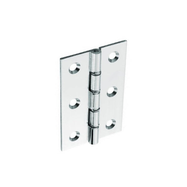 Securit 75mm chrome plated brass hinges, one pair