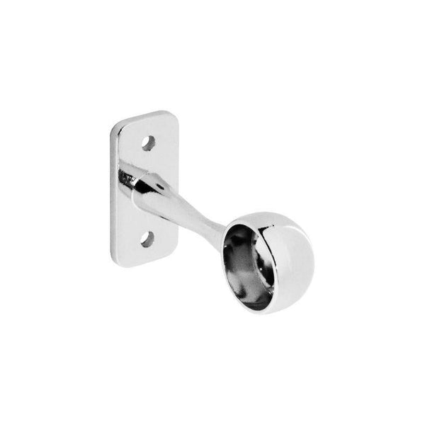 Securit chrome plated end brackets for 19mm wardrobe tube pack of 2