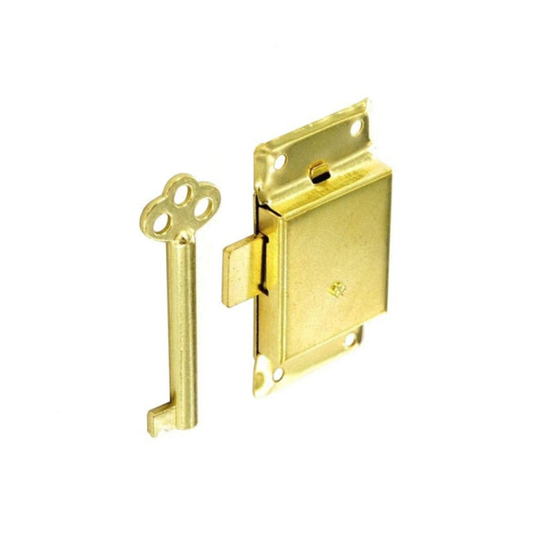 Securit 63mm cupboard lock with two keys, EB finish