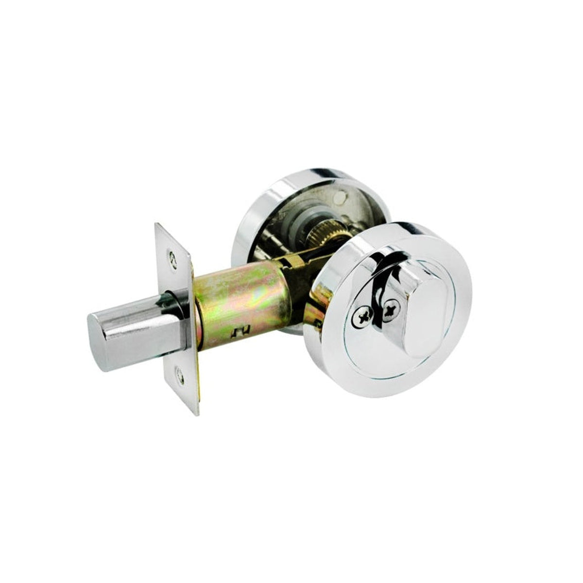 Securit chrome plated 55mm deadlock thumb set, view 2