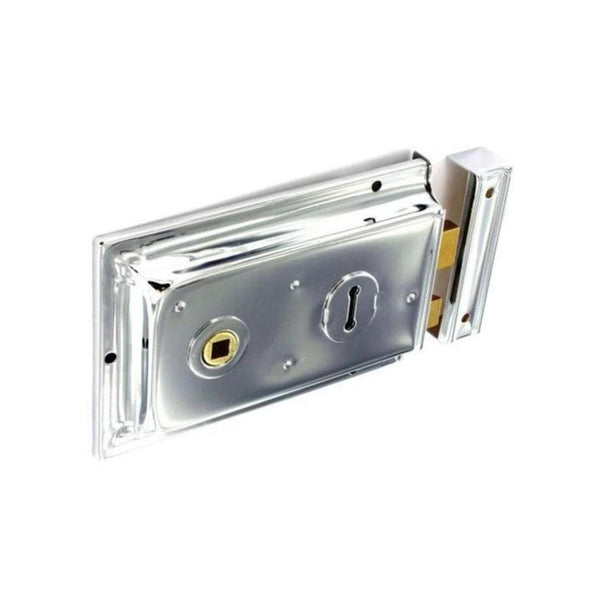 Securit 150mm chrome double handed rim lock, pack of 5