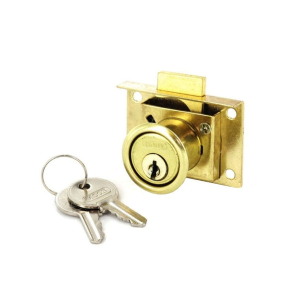 Securit 50mm drawer lock in EB finish with two keys