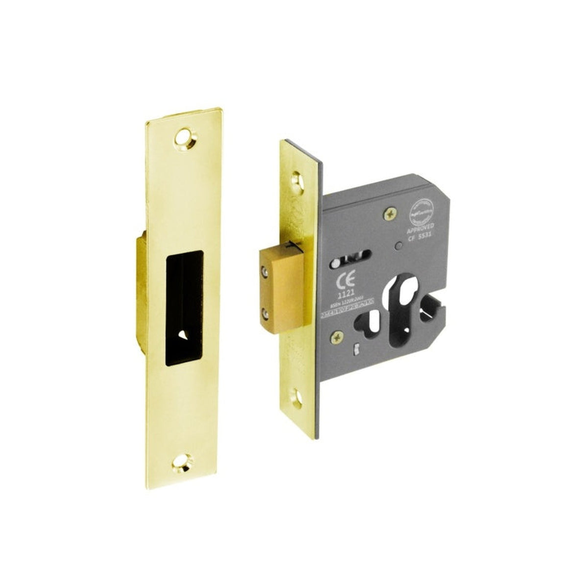 Securit 75mm euro deadlock BS EN12209, pack of 5