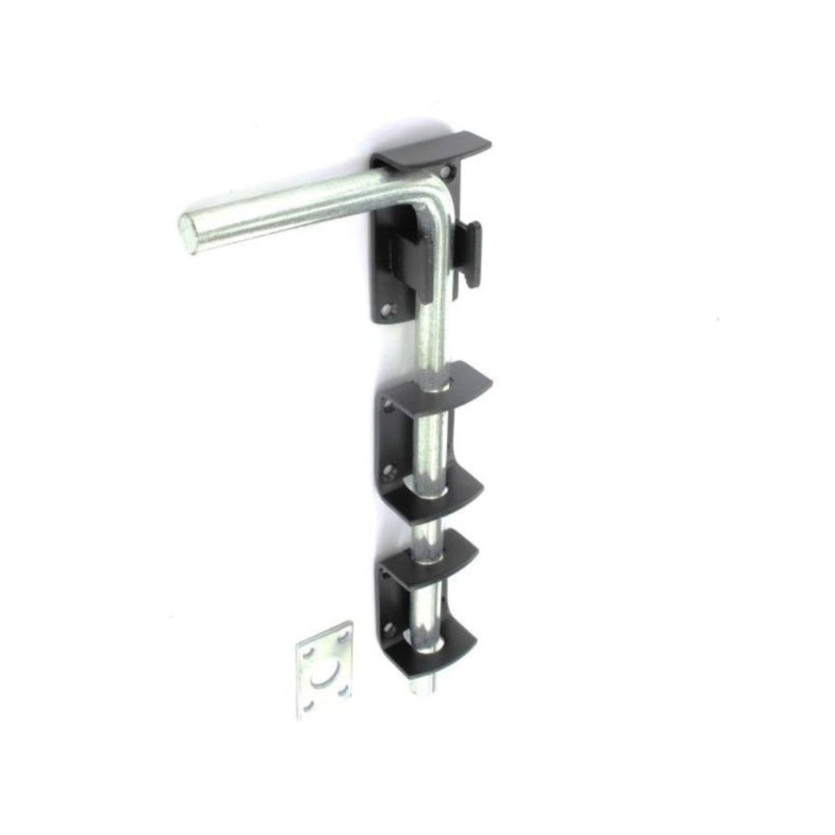 Securit 300mm black garage door bolt