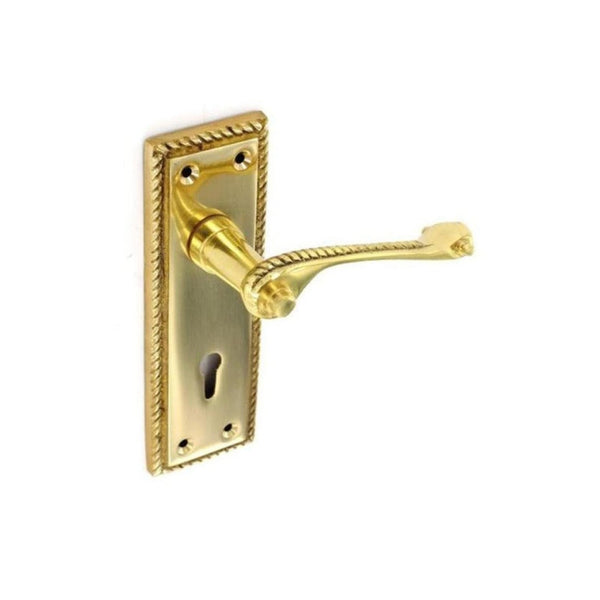 Pair of Securit Georgian lock handles 150mm