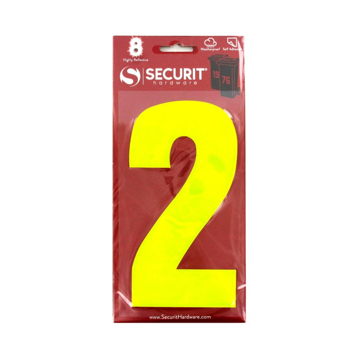 Securit hi vis self adhesive wheelie bin number 2
